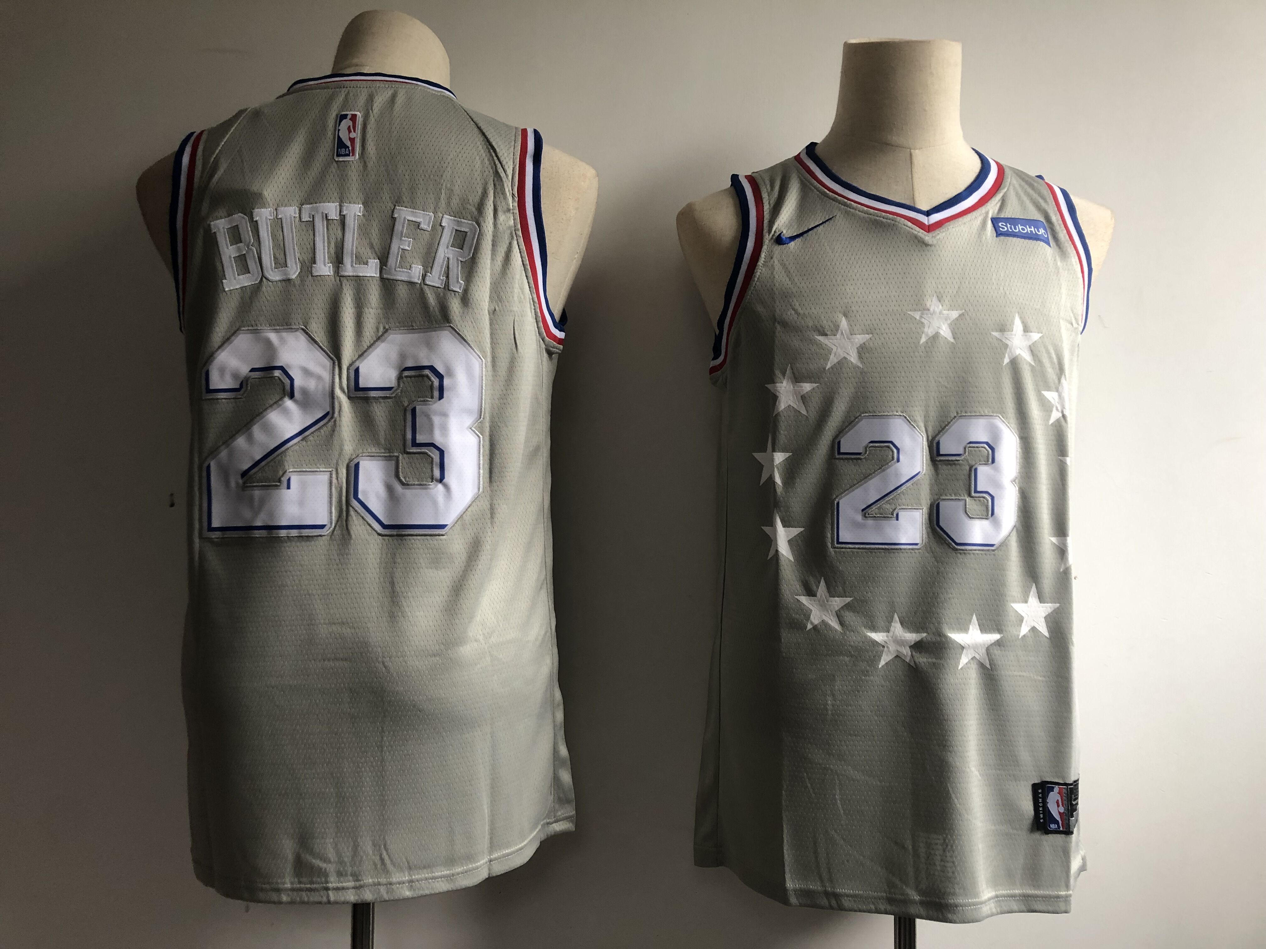 Men Philadelphia 76ers #23 Butler grey City Edition Game Nike NBA Jerseys